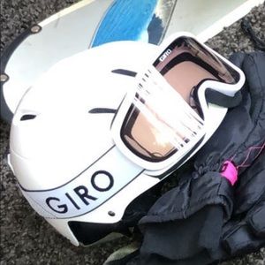 perfect condition worn once Ski or snowboard helmet size small and goggles